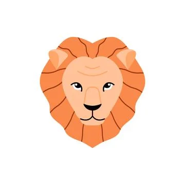 Head of lion in flat style Stock Illustration