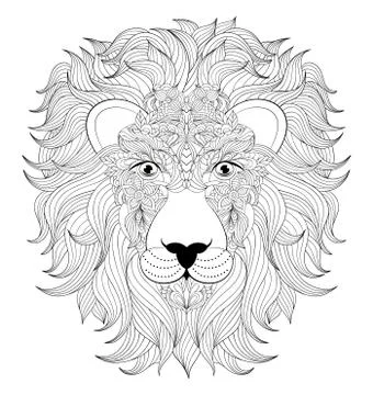 Head of  lion Stock Illustration