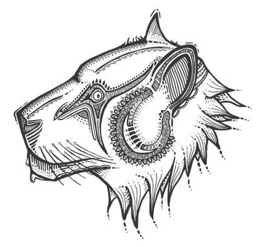 Head of lion Stock Illustration