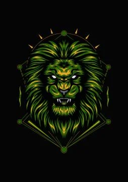 Head of lion illustration Stock Illustration
