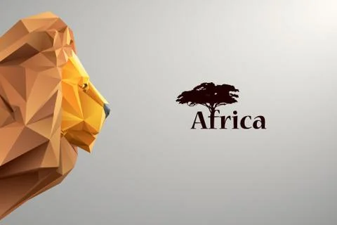 Head of lion from triangles. Stock Illustration