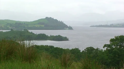 Head of a loch with low slopes Stock Footage 39654487