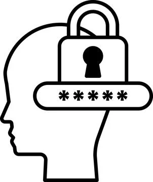 Head with a lock on it Иллюстрация