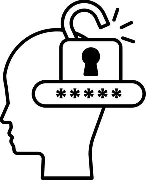 Head with a lock on it Stock Illustration