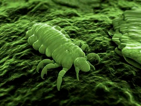 Head louse, artwork Stock Illustration