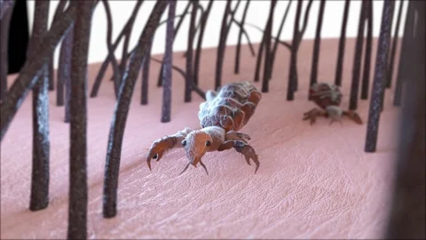 Head louse on a human head 3d render Stock Footage 232687690