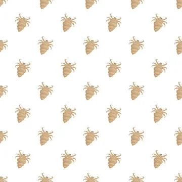 Head louse repeating pattern on white background Stock Illustration