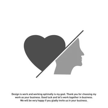 Head love logo vector, Head intelligence logo designs concept vector - Vector Stock Illustration