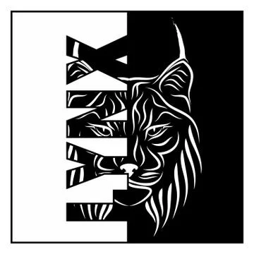 Head of a lynx Stock Illustration