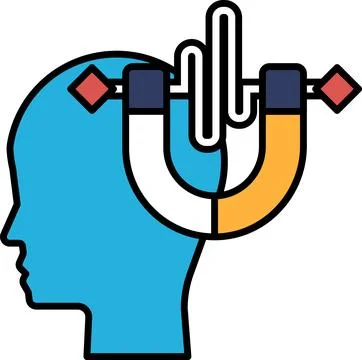 A head with a magnet on it Stock Illustration
