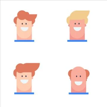 Head Man Collection Character Flat design Illustration Vector Illustrazione stock