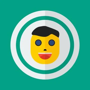 Head of a man in a flat style, icon, man, person Stock Illustration