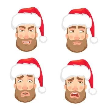 Head of man in hat set Stock Illustration