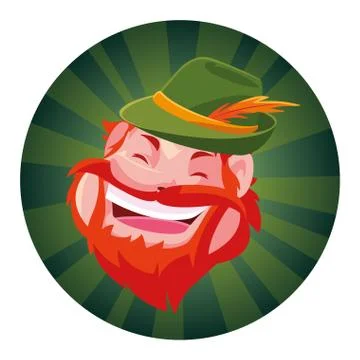 Head of man smiling on white background Stock Illustration