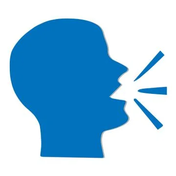 Head of man speaking Stock Illustration