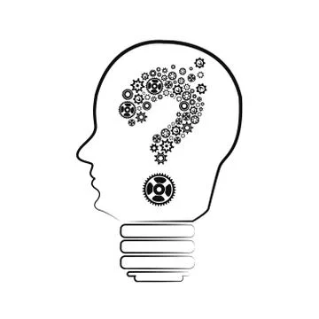 Head of a manikin with a question mark inside it, concept of questions and do Stock Illustration