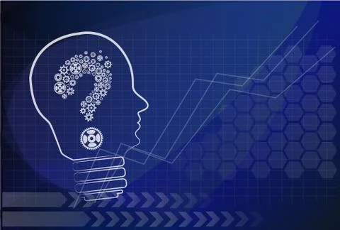 Head of a manikin with a question mark inside it, concept of questions and do Stock Illustration
