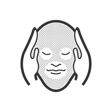 Head massage icon Stock Illustration