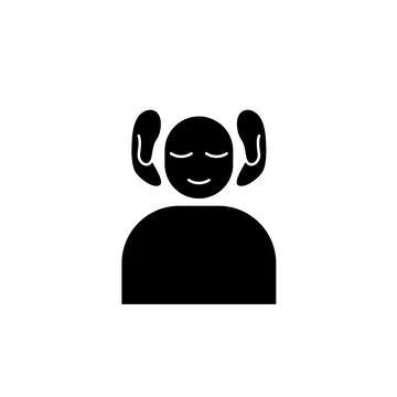 Head massage simple icon Stock Illustration