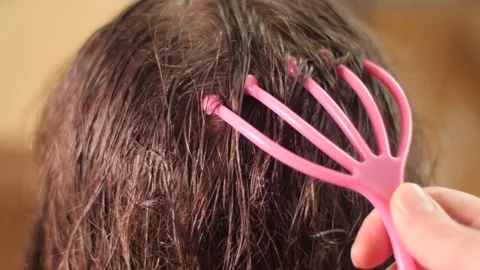 Head Massage in Slow Motion Stock Footage 148658540
