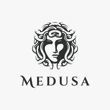 Head of Medusa logo symbol vector on white background Stock Illustration