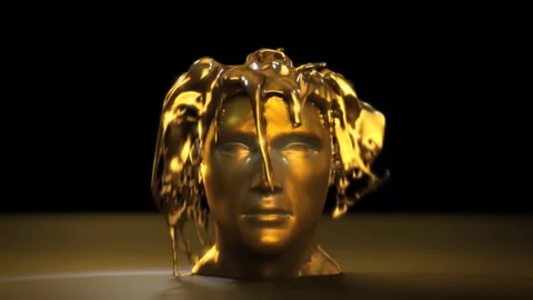 Head melts into gold Stock Footage 292229909