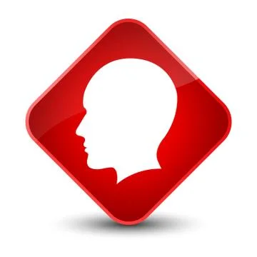 Head men face icon elegant red diamond button Stock Illustration