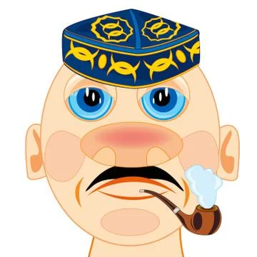 Head men in skullcap Stock Illustration