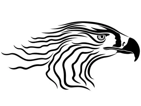 Head of menacing eagle Illustrazione stock