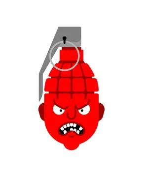 Head of military grenade. Hate concept Stock Illustration
