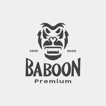Head monkey baboon vintage logo design vector graphic symbol icon illustrat.. Illustrazione stock