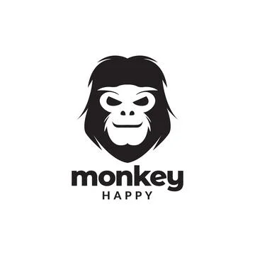 Head monkey smile modern logo design vector graphic symbol icon illustratio.. Illustrazione stock