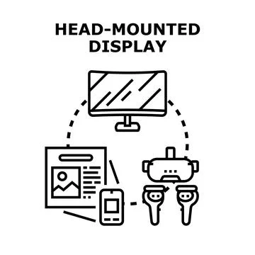 Head mounted display virtual reality technologies concept 库存插图
