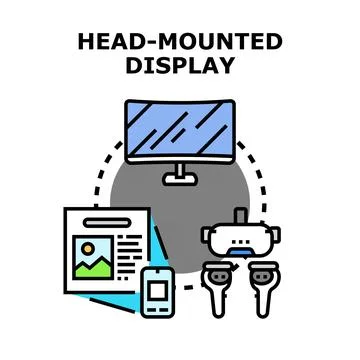 Head mounted display virtual reality technologies concept Stock Illustration