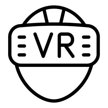 Head mounted goggles icon outline vector. Smart technology Stock Illustration