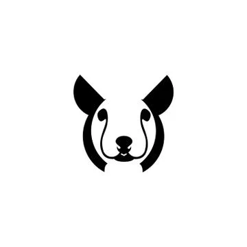 Head mouse art logo design inspiration, isolated on white background, Flat de Stock Illustration