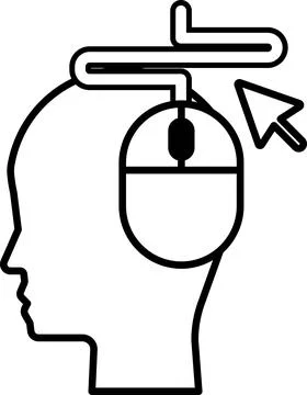 Head with a mouse on it Stock Illustration