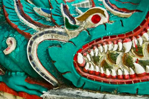 Head of the naga. 库存照片