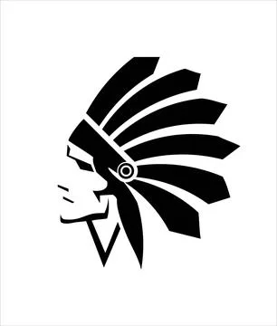 Head of native american chief, native American day Stock Illustration