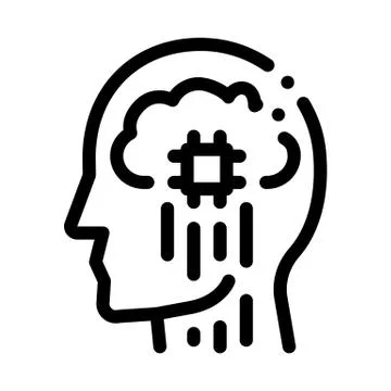 Head Nerve Impulses Biohacking Icon Vector Illustration Illustrazione stock