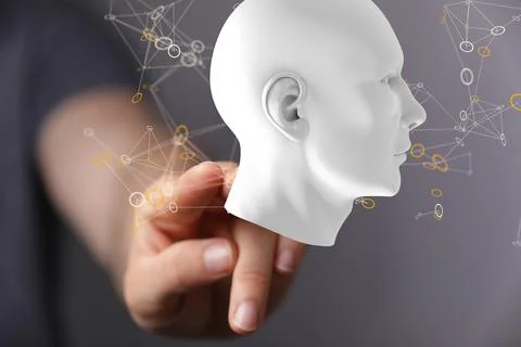 Head with network plexus structure Stock Photos