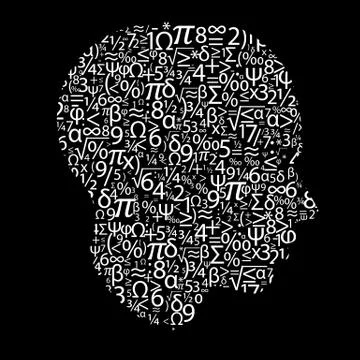 Head with numbers Stock Illustration