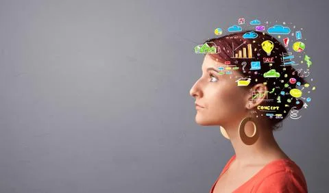 Head with office operation concept Stock Photos