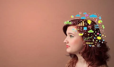 Head with office operation concept Stock Photos
