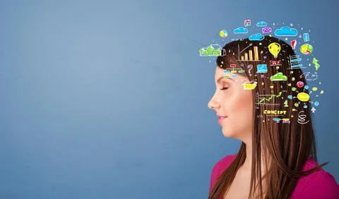Head with office operation concept Stock Photos