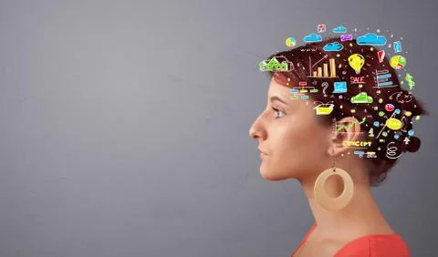 Head with office operation concept Stock Photos