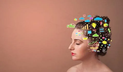 Head with office operation concept Stock Photos