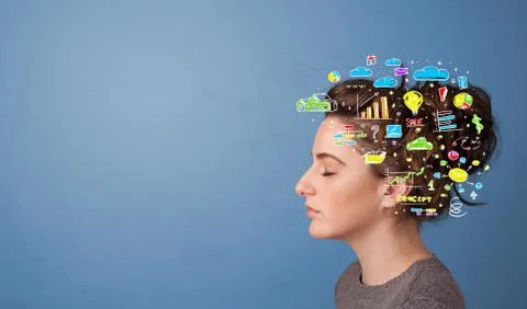 Head with office operation concept Stock Photos