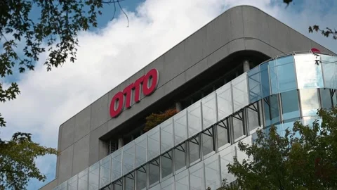 Head Office of the Otto Group on a sunny autumn's day Stock Footage