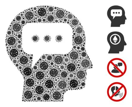 Head Opinion Collage of CoronaVirus Elements Stock Illustration